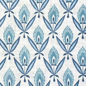 Lilas Blue floral block print custom designer pillow