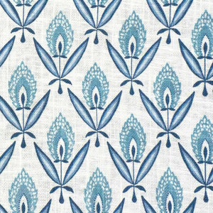 Lilas Blue floral block print custom designer pillow