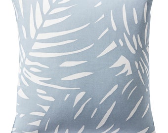 Palm Coastal Blue Outdoor/Indoor Pillow Cover