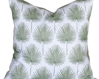 Savannah Sage Palm Frond Pillow