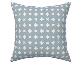 Compass Tidepool - coastal blue block print designer pillow