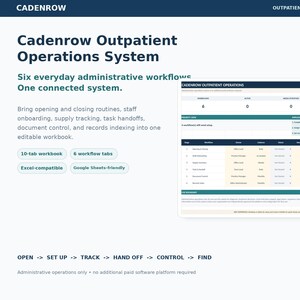 Outpatient Practice Operations System | 6-Workflow Administrative Workbook | Cadenrow