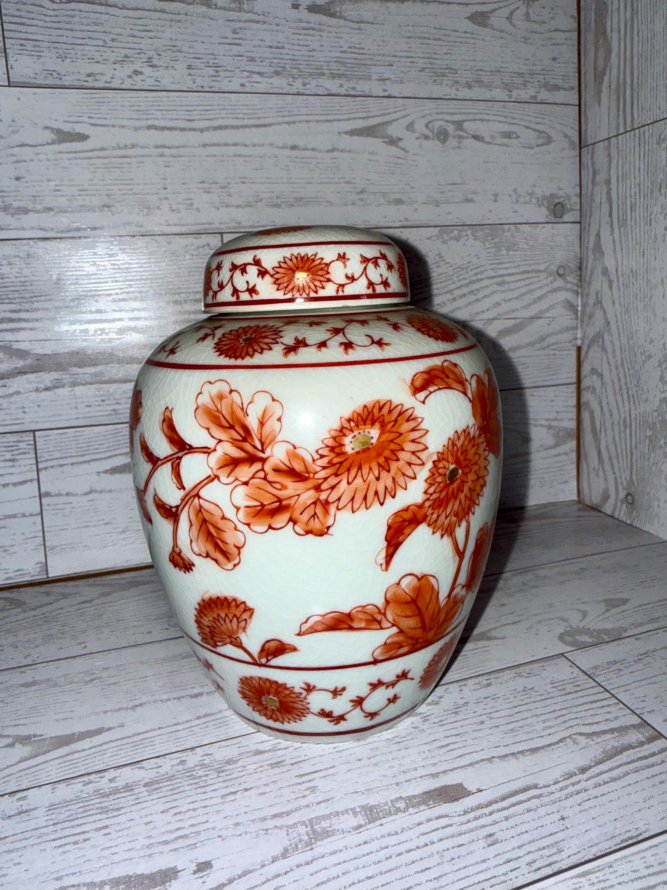 Vintage Red Ginger Jar - Etsy