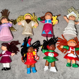 Vintage 1990s Cabbage Patch Kids Lot of 8 McDonald’s Happy Meal Figurines Yarn Hair Toys Retro Kidcore Nostalgia Collectible Dolls