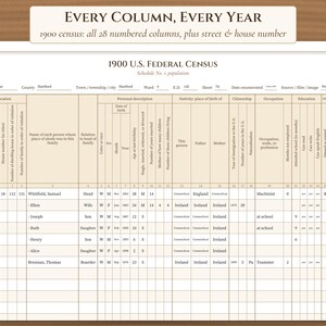 Genealogy Research Binder Printable, Fillable Family History Forms, US Census Forms 1790-1950, Family Group Sheet, Pedigree Chart imagen 5