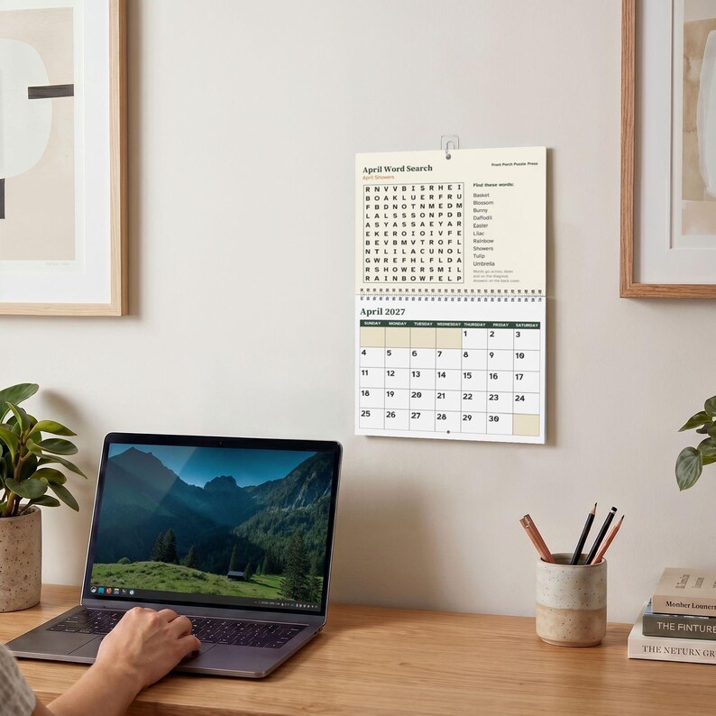 Large Print 2027 Wall Calendar with Word Search Puzzles image 6
