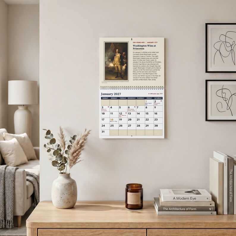 250 Years Ago 2027 Wall Calendar, American Revolution 1777, Large Print image 5