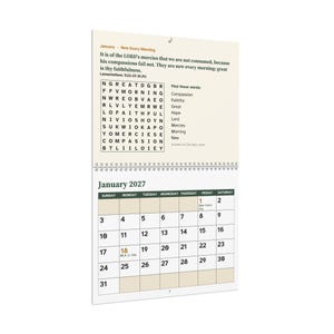 Large Print 2027 Scripture Wall Calendar, KJV Bible Verse and Word Search afbeelding 3