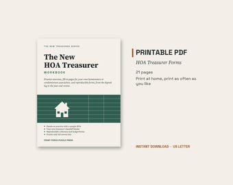 HOA Treasurer Forms & HOA Budget Template, Board Binder Printable PDF