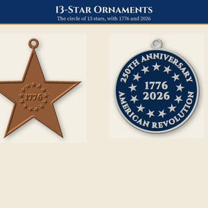 Revolutionary War Flag Ornament STL, 13 Star Christmas Ornament 3D Print Files image 6