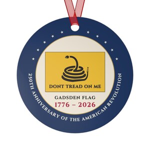 Gadsden flaggprydnad, Dont Tread on Me dubbelsidig metallminnessak bild 1