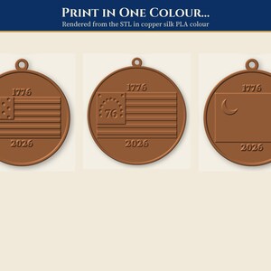 Revolutionary War Flag Ornament STL, 13 Star Christmas Ornament 3D Print Files image 2