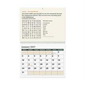 Large Print 2027 Scripture Wall Calendar, KJV Bible Verse and Word Search afbeelding 2