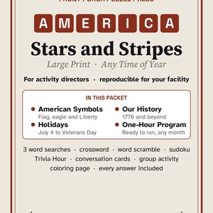 Senior Activity Packets Bundle, 1950s, Music, Gardening & Patriotic, Large Print Memory Care image 6