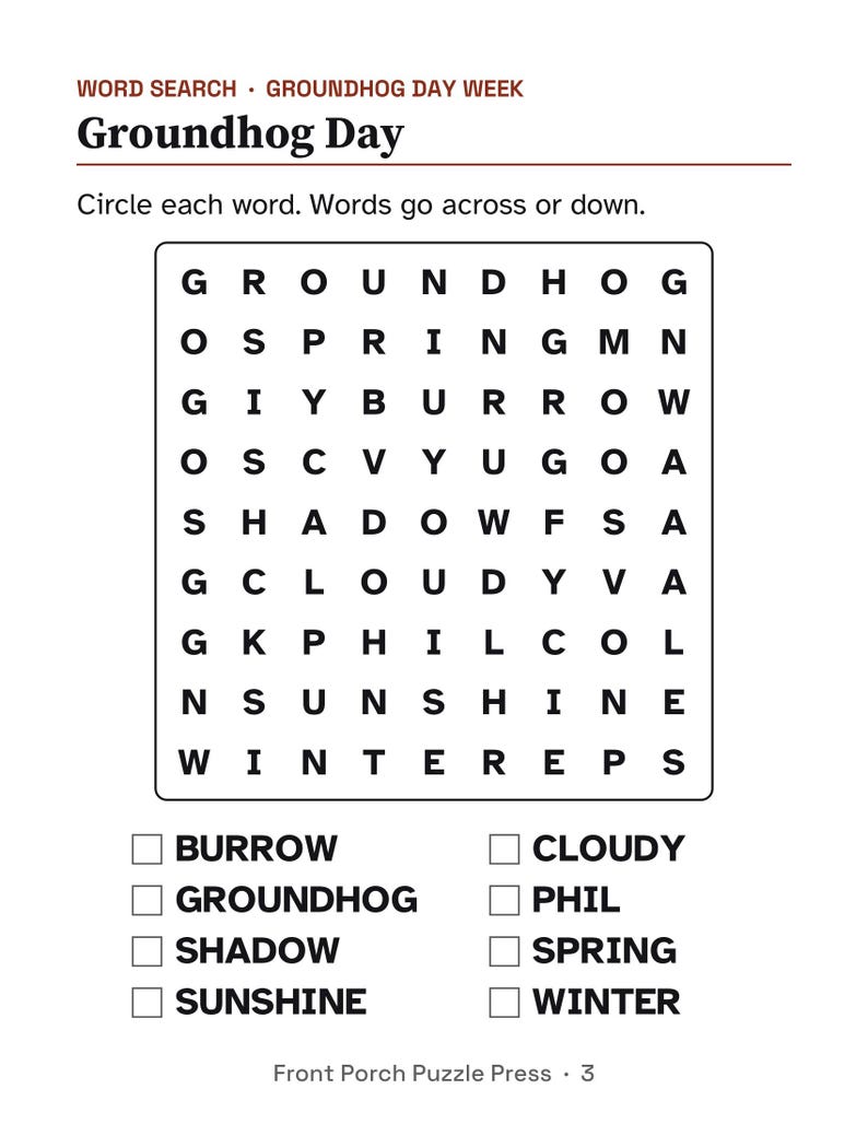 Easy February Activity Packet for Memory Care, Large Print Dementia Activities, Valentine's Day & Presidents' Day PDF image 2