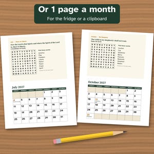 Printable 2027 Bible Verse Calendar, Large Print, KJV Word Search image 3