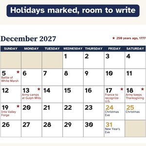 Printable 2027 Calendar, 250 Years Ago, American Revolution 1777 image 4