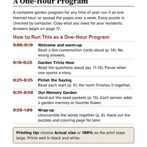 Gardening Activities for Seniors, Large Print Activity Packet, Garden Trivia & Puzzles, Memory Care image 2