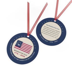 Bennington Flag Ornament, Spirit of 76 Two-Sided Metal Keepsake image 3