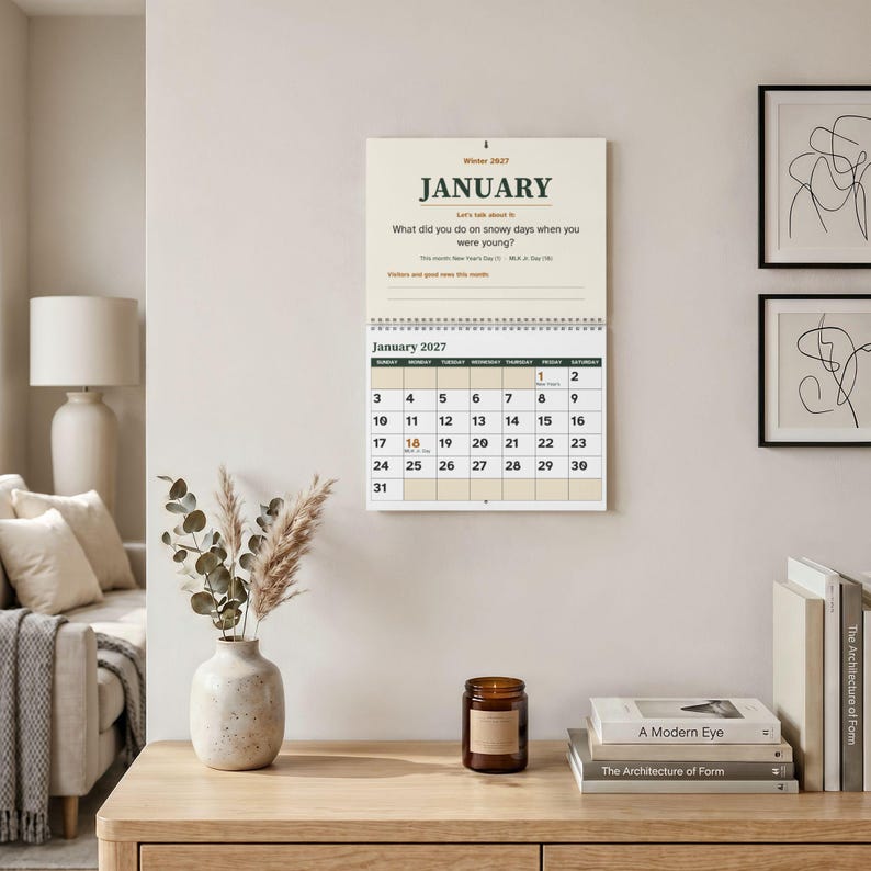 Large Print 2027 Easy Read Wall Calendar for Memory Care and Seniors image 5