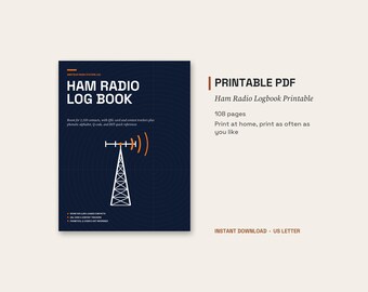 Ham Radio Log Book Printable, QSO Logbook and QSL Card Tracker (PDF)