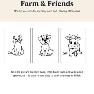 Animal Coloring Pages for Seniors, Memory Care Printable