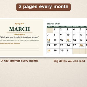 Printable 2027 Calendar for Dementia, Large Print, Memory Care image 2