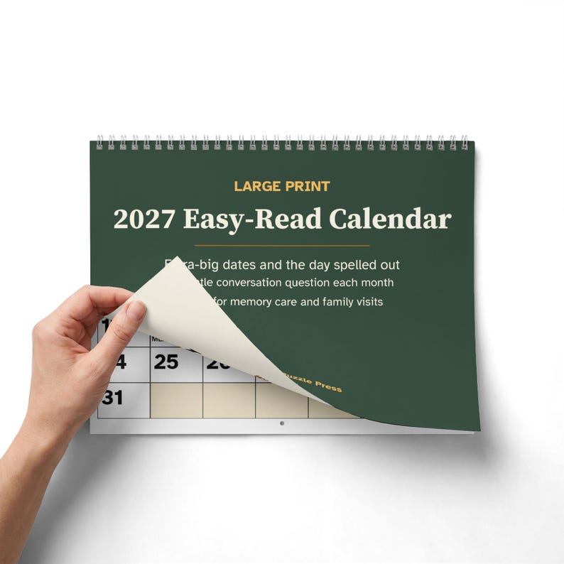Large Print 2027 Easy Read Wall Calendar for Memory Care and Seniors image 4