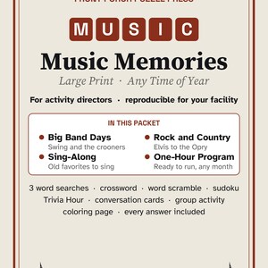 Senior Activity Packets Bundle, 1950s, Music, Gardening & Patriotic, Large Print Memory Care image 4