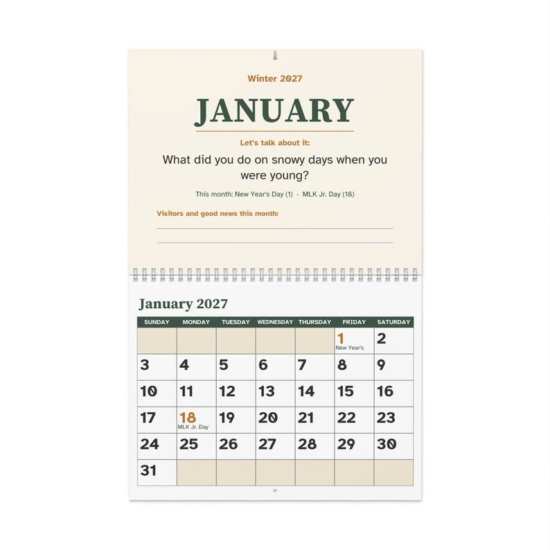 Large Print 2027 Easy Read Wall Calendar for Memory Care and Seniors image 2