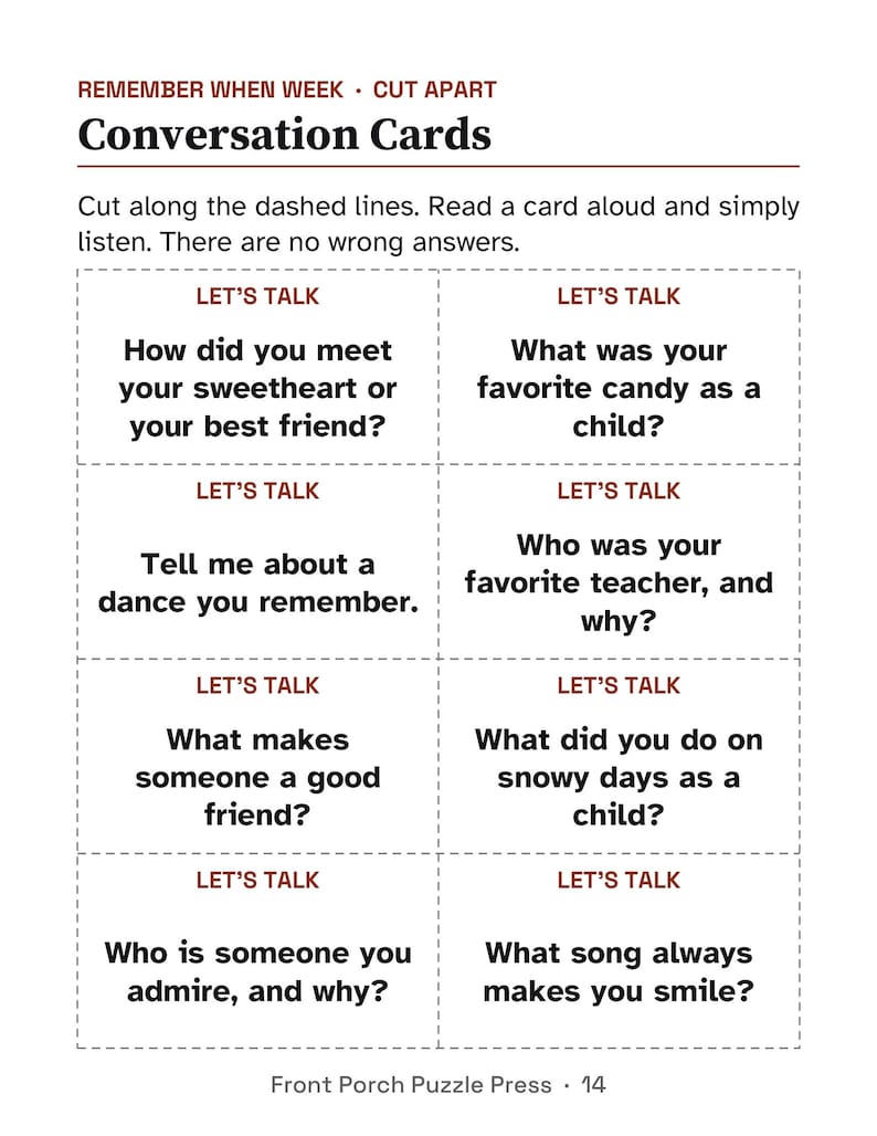 Easy February Activity Packet for Memory Care, Large Print Dementia Activities, Valentine's Day & Presidents' Day PDF image 6