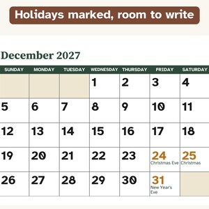 Printable 2027 Calendar for Dementia, Large Print, Memory Care image 4