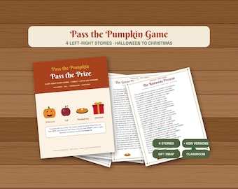 Pass the Pumpkin Game, Left Right Pass the Prize Story, Fall Thanksgiving