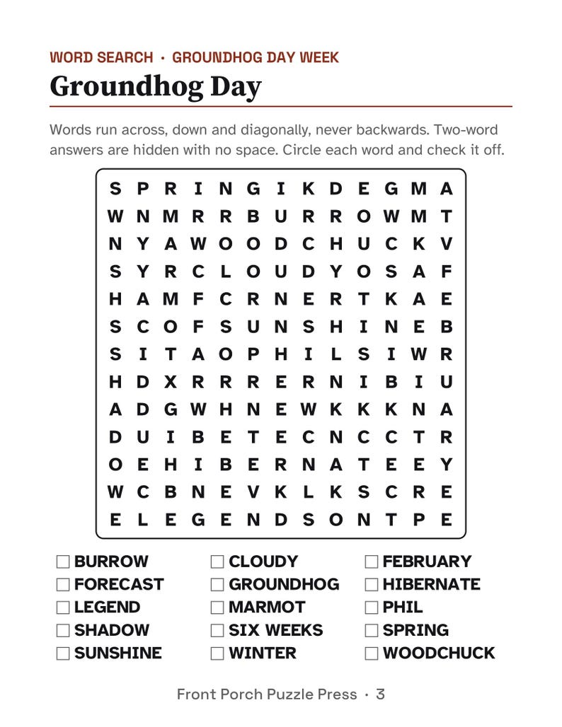Winter Large Print Activity Packets for Seniors, January February March Bundle, Puzzles & Trivia image 7