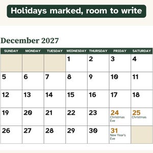 Printable 2027 Calendar, Large Print, Easy Sudoku Every Month image 4