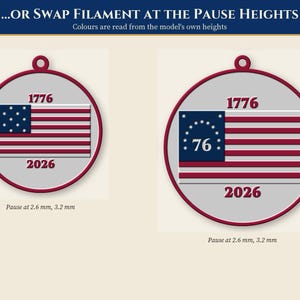Revolutionary War Flag Ornament STL, 13 Star Christmas Ornament 3D Print Files image 3