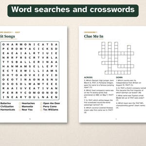 Born in 1947 Puzzle Book, 80th Birthday Gift, Large Print Trivia image 3