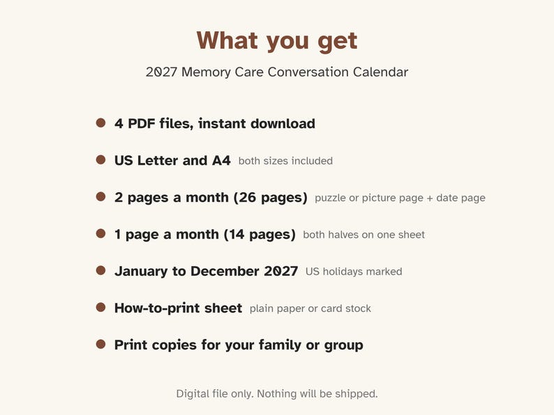 Printable 2027 Calendar for Dementia, Large Print, Memory Care image 5