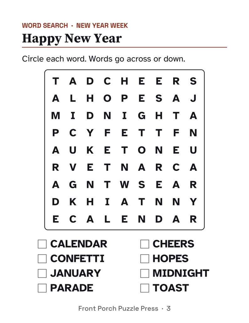 Eenvoudig activiteitenpakket voor januari voor mensen met geheugenproblemen, activiteiten in grote letters voor mensen met dementie, nieuwjaars- en winterpuzzels (pdf) afbeelding 2