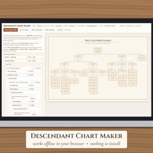 Editable Descendant Chart Printable, Family Tree Template & Maker image 3