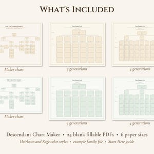Editable Descendant Chart Printable, Family Tree Template & Maker image 6