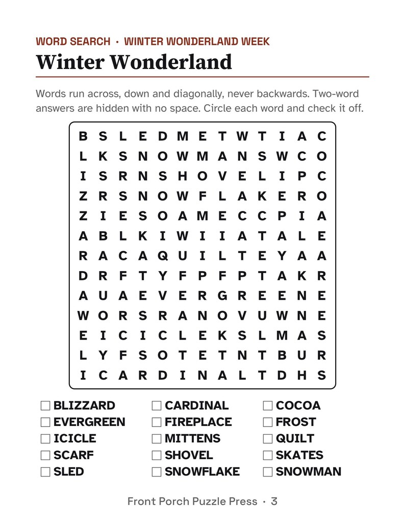Holiday Large Print Activity Packets for Seniors, November and December Bundle, Thanksgiving & Christmas image 6