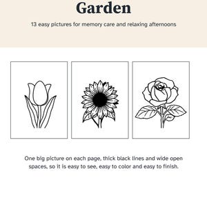 Garden Coloring Pages for Seniors, Memory Care Printable