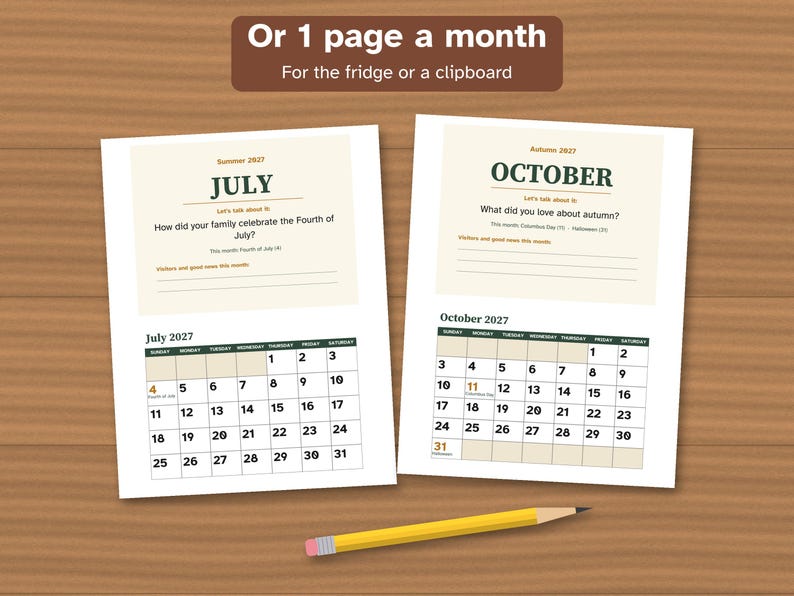 Printable 2027 Calendar for Dementia, Large Print, Memory Care image 3