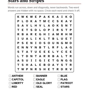 Patriottische activiteiten voor senioren, activiteitenpakket in grote letters, Amerika-weetjes en -puzzels, geheugenverzorging afbeelding 3