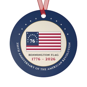 Bennington Flag Ornament, Spirit of 76 Two-Sided Metal Keepsake image 1
