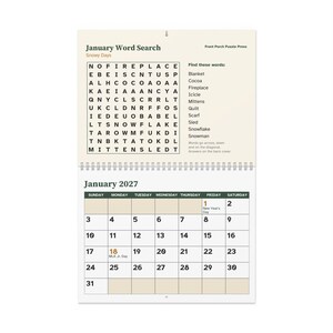 Large Print 2027 Wall Calendar with Word Search Puzzles image 2