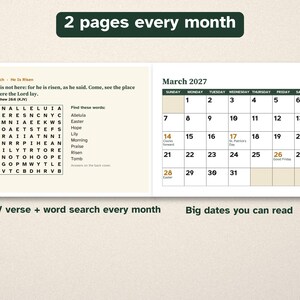 Printable 2027 Bible Verse Calendar, Large Print, KJV Word Search image 2
