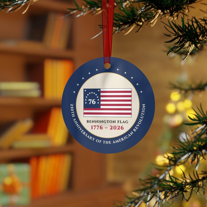 Bennington Flag Ornament, Spirit of 76 Two-Sided Metal Keepsake image 4