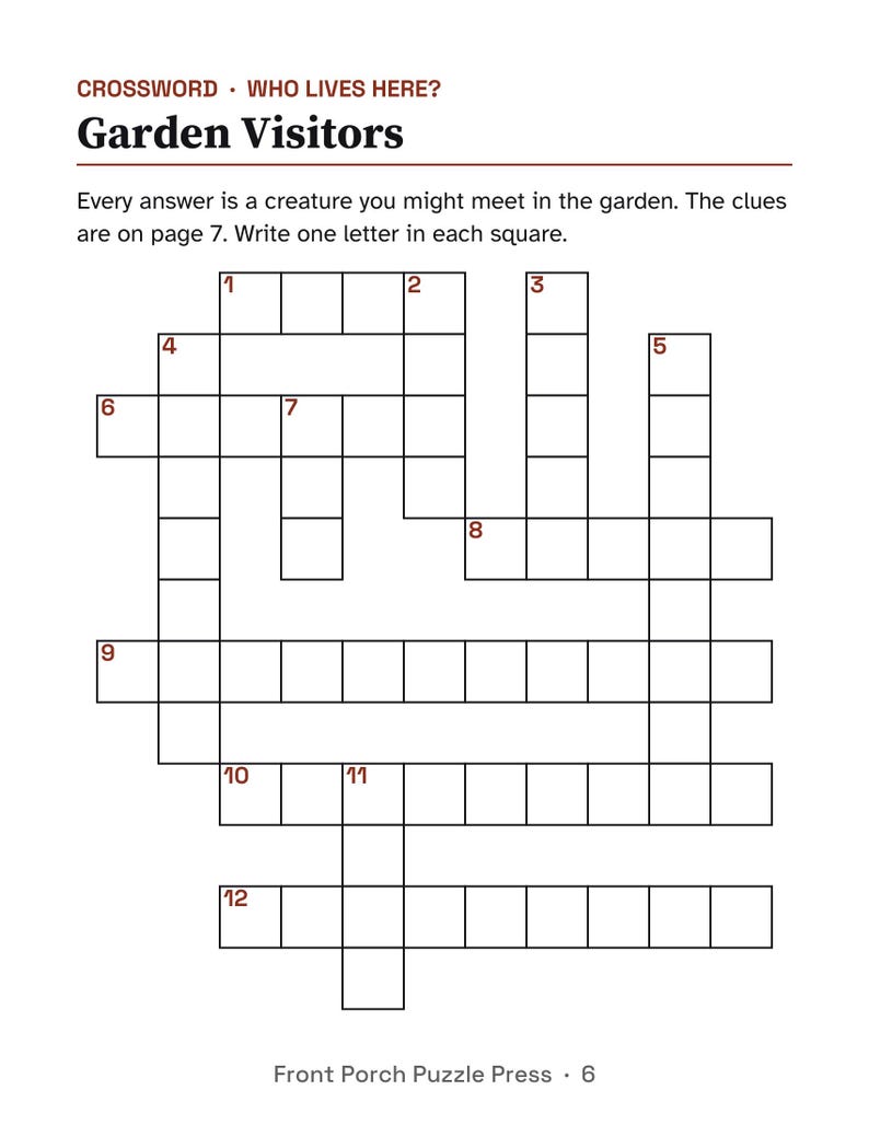 Gardening Activities for Seniors, Large Print Activity Packet, Garden Trivia & Puzzles, Memory Care image 4